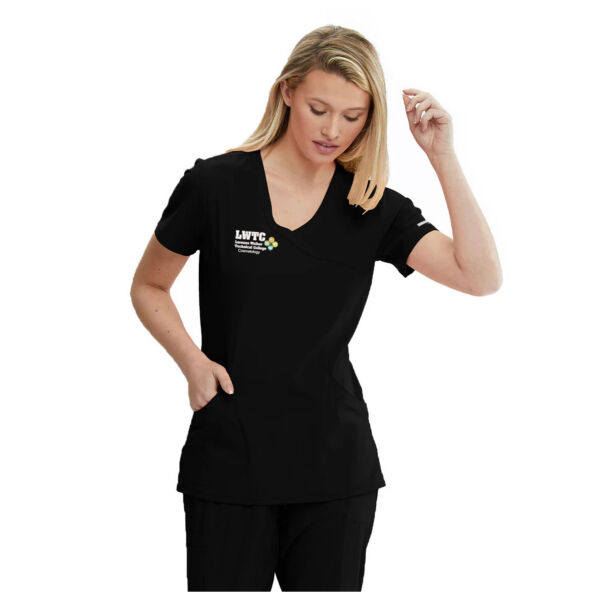 Cosmetology Scrub Top | Mock Wrap | Women's Thumbnail