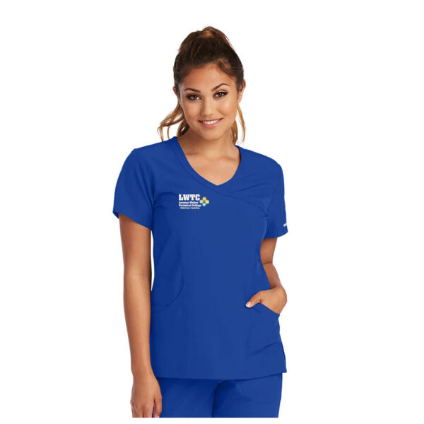 Veterinary Assisting Scrub Top | Mock Wrap | Women's Thumbnail